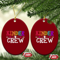 Kinder Crew Funny Kindergarten Ceramic Ornament Teacher and Student Back to School