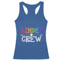 Kinder Crew Funny Kindergarten Racerback Tank Top Teacher and Student Back to School