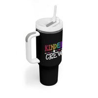 Kinder Crew Funny Kindergarten Tumbler With Handle Teacher and Student Back to School