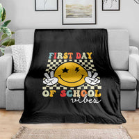 First Day of School Vibes Throw Blanket Aesthetic Back to School Teacher Student