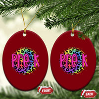 Pre-Kindergarten Neon Leopard Effect Printing Ceramic Ornament Wild About PreK Teacher Student Gift