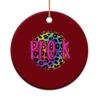 Pre-Kindergarten Neon Leopard Effect Printing Ceramic Ornament Wild About PreK Teacher Student Gift