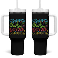 Happy 100 Days of School Tumbler With Handle 100th Day Funny Milestone Celebration