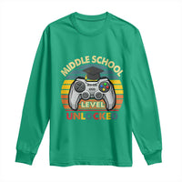 Middle School Level Unlocked Long Sleeve Shirt Funny Gamer First Day of Middle School