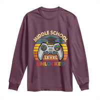 Middle School Level Unlocked Long Sleeve Shirt Funny Gamer First Day of Middle School