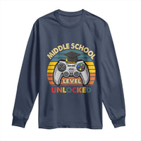 Middle School Level Unlocked Long Sleeve Shirt Funny Gamer First Day of Middle School