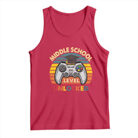 Middle School Level Unlocked Tank Top Funny Gamer First Day of Middle School