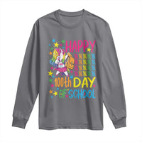 Happy 100th Day of School Unicorn Long Sleeve Shirt Magical Girls Celebration Gift