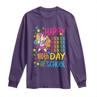 Happy 100th Day of School Unicorn Long Sleeve Shirt Magical Girls Celebration Gift