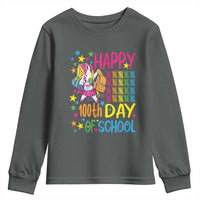 Happy 100th Day of School Unicorn Youth Sweatshirt Magical Girls Celebration Gift