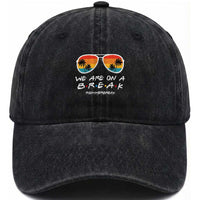 We Are On a Break Funny Last Day of School Washed Cotton Baseball Cap Summer Break Teacher Gift