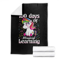 Magical Unicorn 100th Day of School Throw Blanket Cute Girls Celebration Gift
