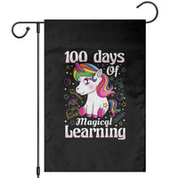 Magical Unicorn 100th Day of School Garden Flag Cute Girls Celebration Gift