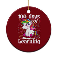 Magical Unicorn 100th Day of School Ceramic Ornament Cute Girls Celebration Gift