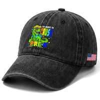 I am Ready To Crush Pre-K Dinosaur Washed Cotton Baseball Cap Cool First Day of School Boy