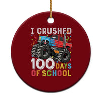 100 Days of School Monster Truck Ceramic Ornament Boys Crushing 100th Day Milestone