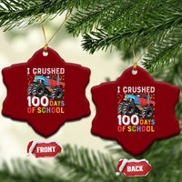 100 Days of School Monster Truck Ceramic Ornament Boys Crushing 100th Day Milestone