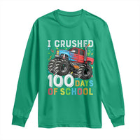 100 Days of School Monster Truck Long Sleeve Shirt Boys Crushing 100th Day Milestone