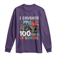 100 Days of School Monster Truck Long Sleeve Shirt Boys Crushing 100th Day Milestone