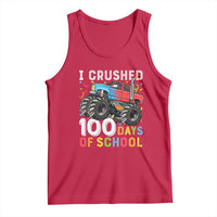 100 Days of School Monster Truck Tank Top Boys Crushing 100th Day Milestone