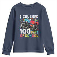 100 Days of School Monster Truck Youth Sweatshirt Boys Crushing 100th Day Milestone