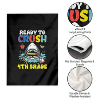 Shark Ready To Crush 4th Grade Garden Flag Cool Boys First Day of School Gift