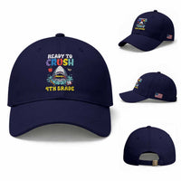 Shark Ready To Crush 4th Grade Baseball Cap Cool Boys First Day of School Gift