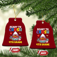 Shark Ready To Crush 4th Grade Ceramic Ornament Cool Boys First Day of School Gift