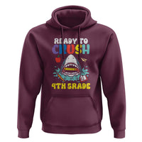 Shark Ready To Crush 4th Grade Hoodie First Day of School - Wonder Print Shop