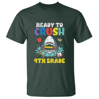 Shark Ready To Crush 4th Grade T Shirt First Day of School - Wonder Print Shop