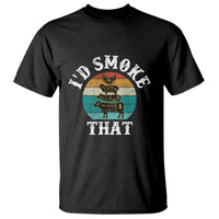Funny Retro BBQ Party Smoker Chef Dad Gift - I'd Smoke That T Shirt - Wonder Print Shop