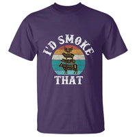 Funny Retro BBQ Party Smoker Chef Dad Gift - I'd Smoke That T Shirt - Wonder Print Shop