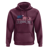 4th July I'd Smoke That Patriot BBQ Barbeque Cook Chef Hoodie - Wonder Print Shop