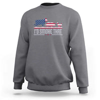 4th July I'd Smoke That Patriot BBQ Barbeque Cook Chef Sweatshirt - Wonder Print Shop