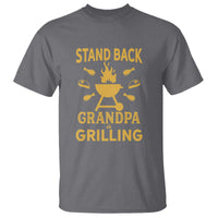 Mens Funny Grandpa Grilling T Shirt Stand Back BBQ Tee, Fathers Day Gift, Comfortable Cotton - Wonder Print Shop