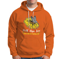 Rare Disease Awareness Hoodie Faith Hope Love with Zebra Butterfly - Wonder Print Shop
