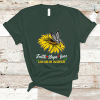 Rare Disease Awareness T Shirt Faith Hope Love with Zebra Butterfly - Wonder Print Shop