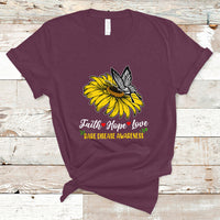 Rare Disease Awareness T Shirt Faith Hope Love with Zebra Butterfly - Wonder Print Shop