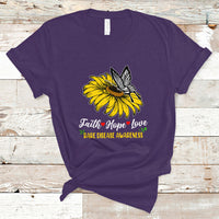 Rare Disease Awareness T Shirt Faith Hope Love with Zebra Butterfly - Wonder Print Shop
