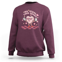 Funny Ms. Steal Your Heart Valentines Day For Women Girl Sweatshirt - Wonder Print Shop