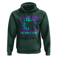 I Wear Teal and Purple for Someone Who Meant the World to Me - Suicide Prevention & Awareness Hoodie