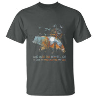 And Into the Forest I Go - Nature Lover Outdoor Adventure T Shirt Wilderness Compass & Bear Design - Wonder Print Shop