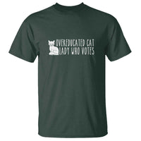 Overeducated Cat Lady Who Votes - Feminist Women's Rights T Shirt Funny Feminism - Wonder Print Shop