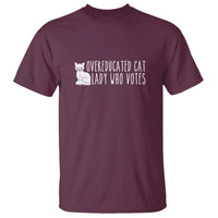 Overeducated Cat Lady Who Votes - Feminist Women's Rights T Shirt Funny Feminism - Wonder Print Shop