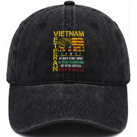 Vietnam Veteran Washed Cotton Baseball Cap We Fought Without Support, We Weren't Welcomed Home - Patriotic Military Tribute