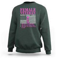 Female Veteran Sweatshirt - Three Sides: Veteran, Mother, Grandma - Proud Women's Military - Wonder Print Shop