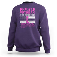 Female Veteran Sweatshirt - Three Sides: Veteran, Mother, Grandma - Proud Women's Military - Wonder Print Shop