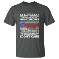 I Am a Grumpy Veteran T Shirt Proud Military Veteran - Don't Care Patriotic - Wonder Print Shop