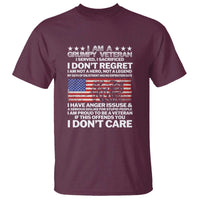 I Am a Grumpy Veteran T Shirt Proud Military Veteran - Don't Care Patriotic - Wonder Print Shop