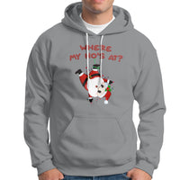 Funny Christmas Santa Claus Hoodie Where My Ho's At? - Wonder Print Shop